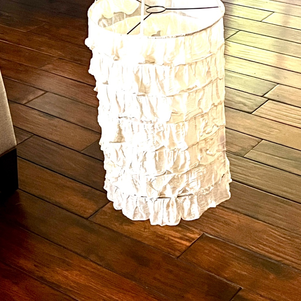 Three Unique Very Large Cotton Fluttery Hanging Lamp/Lanterns w/long cords